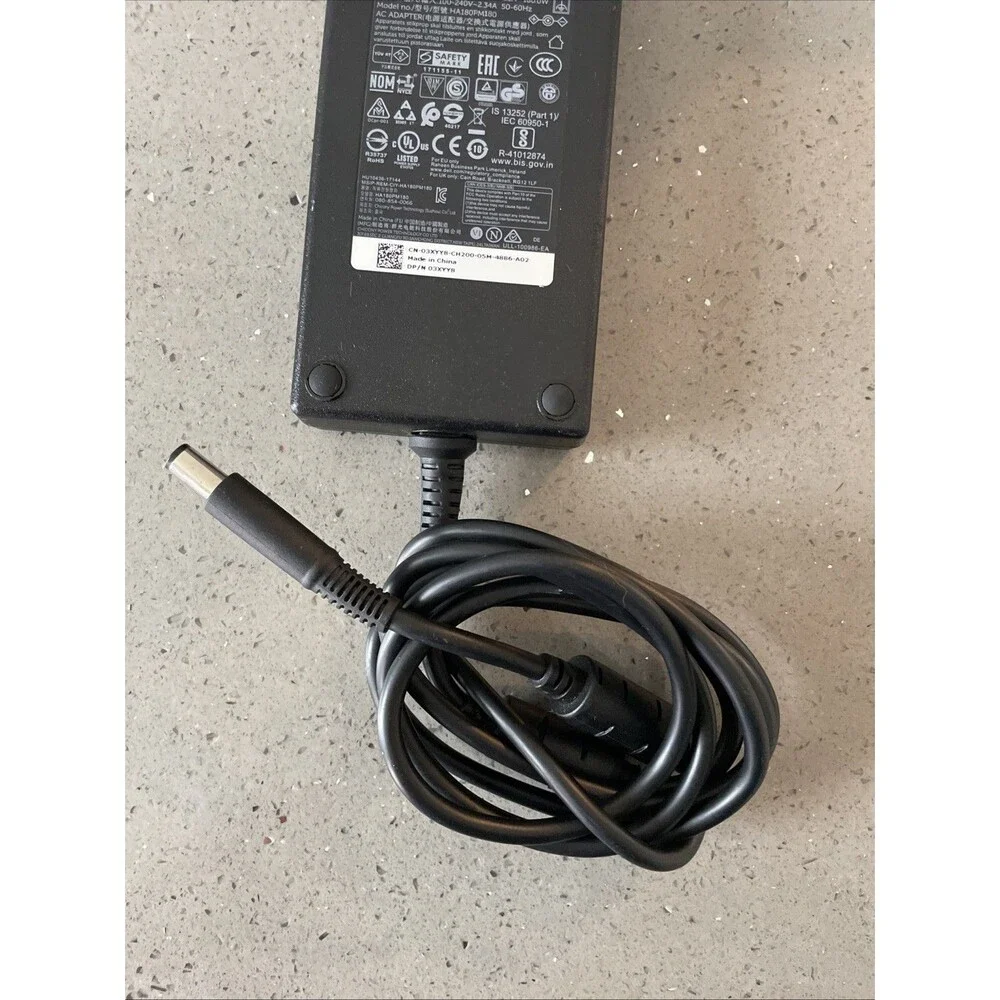 DELL HA180PM180 19.5V 9.23A 180W Genuine Original AC adapter Pin in middle